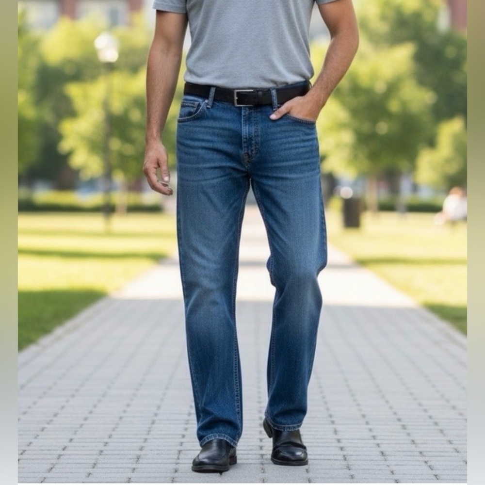 Wrangler Relaxed Fit Blue Jeans Mens 36x32 Denim Premium Quality Work Everyday